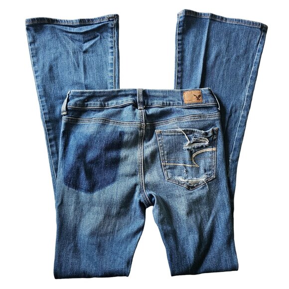American Eagle Women's Boho Artist Distressed Jean's size 2 - Picture 3 of 12